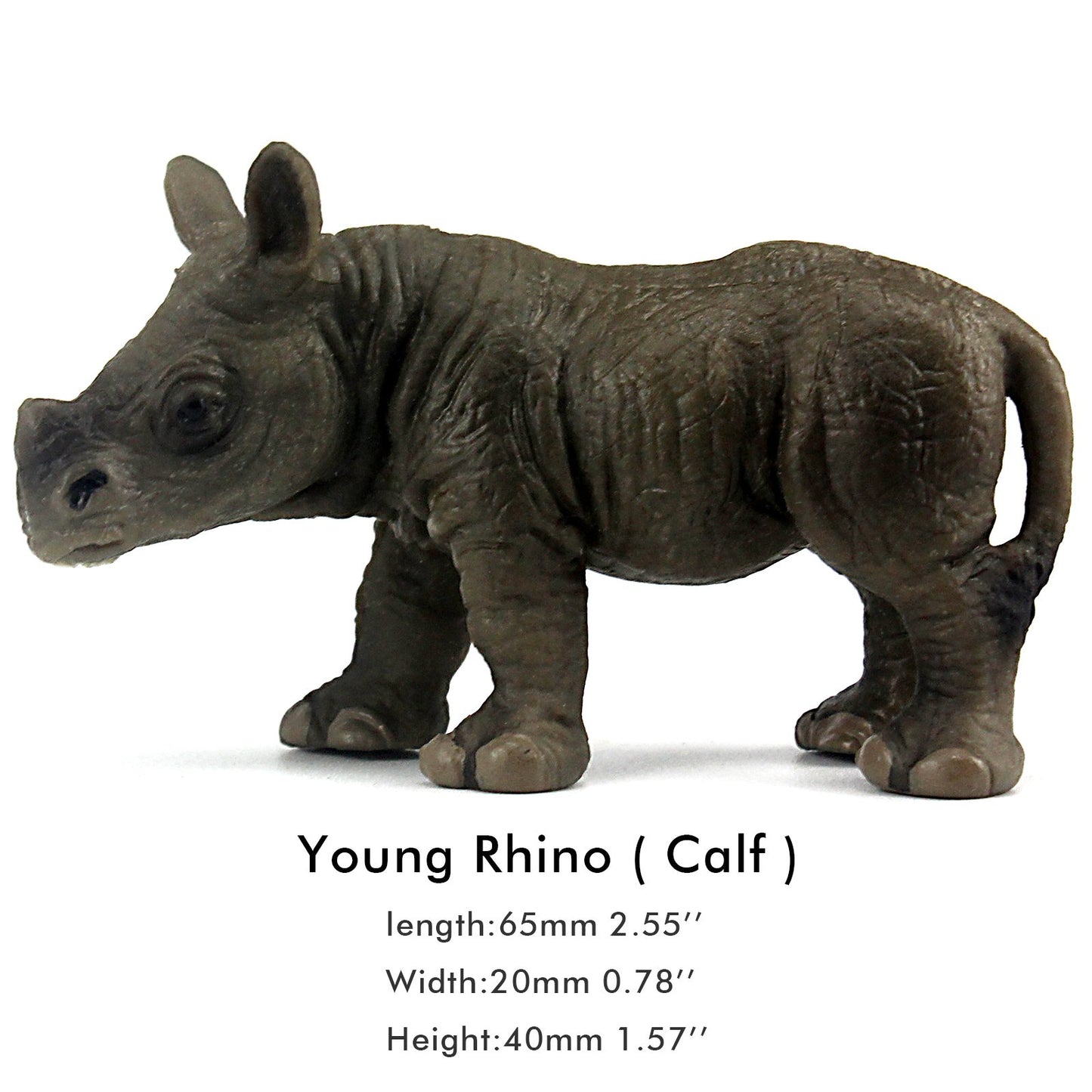 Funshowcase African Jungle Animals Toy Rhinoceros Figure Realistic Miniature 3-Piece #1698-1700
