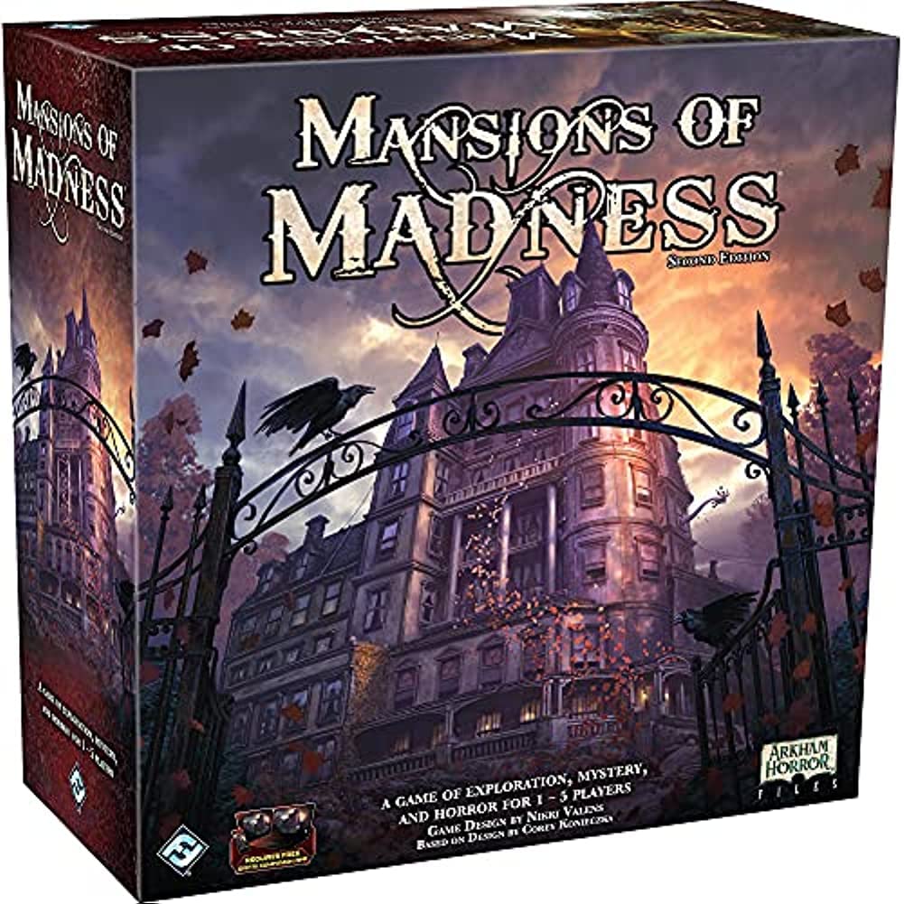 Mansions of Madness 2nd Edition (BASE GAME) | Horror Game | Mystery Board Game for Teens and mature-themeds | Ages 14 and up | 1-5 Players | Average Playtime 2-3 hrs | Made by Fantasy Flight Games