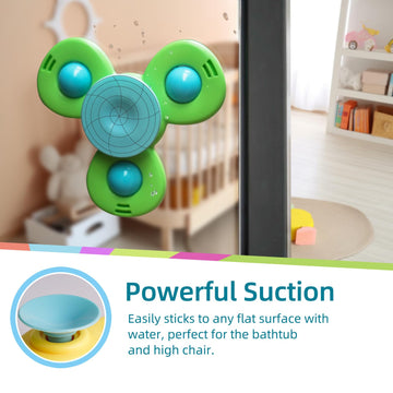 Likee Strong Suction Cup Fidget Spinnerz Sensory Bath Toys For Baby 12 18 Months Airplane Car Travel Table & Window Toys For 1 2 Years Old Toddler Boys And Girls (Insect-1)