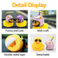 wonuu Rubber Duck Car Ornaments Yellow Duck Car Dashboard Decorations Cool Glasses Duck with Propeller Helmet (Pink Smile-Yellow)