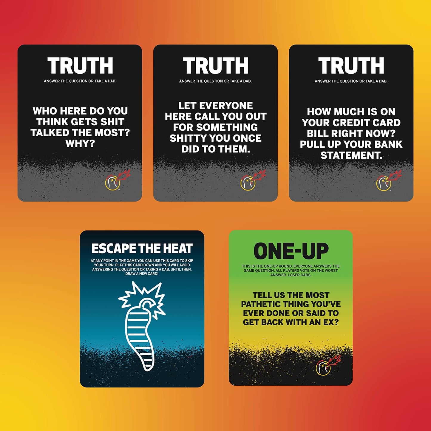 Wilder Hot Ones Truth or Dab Game with Hot Sauce - Multicolor, Ages 17+, Model WILD-772, Cardstock Material