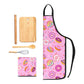 Popologa Kids Apron Doughnuts For Girls Boys Painting Cooking Kitchen Toddler Waterproof Aprons Art Smock Supplies With Pockets-