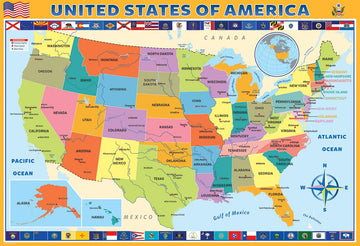 Eurographics Map Of The United States Of America Jigsaw Puzzle (200-Piece)