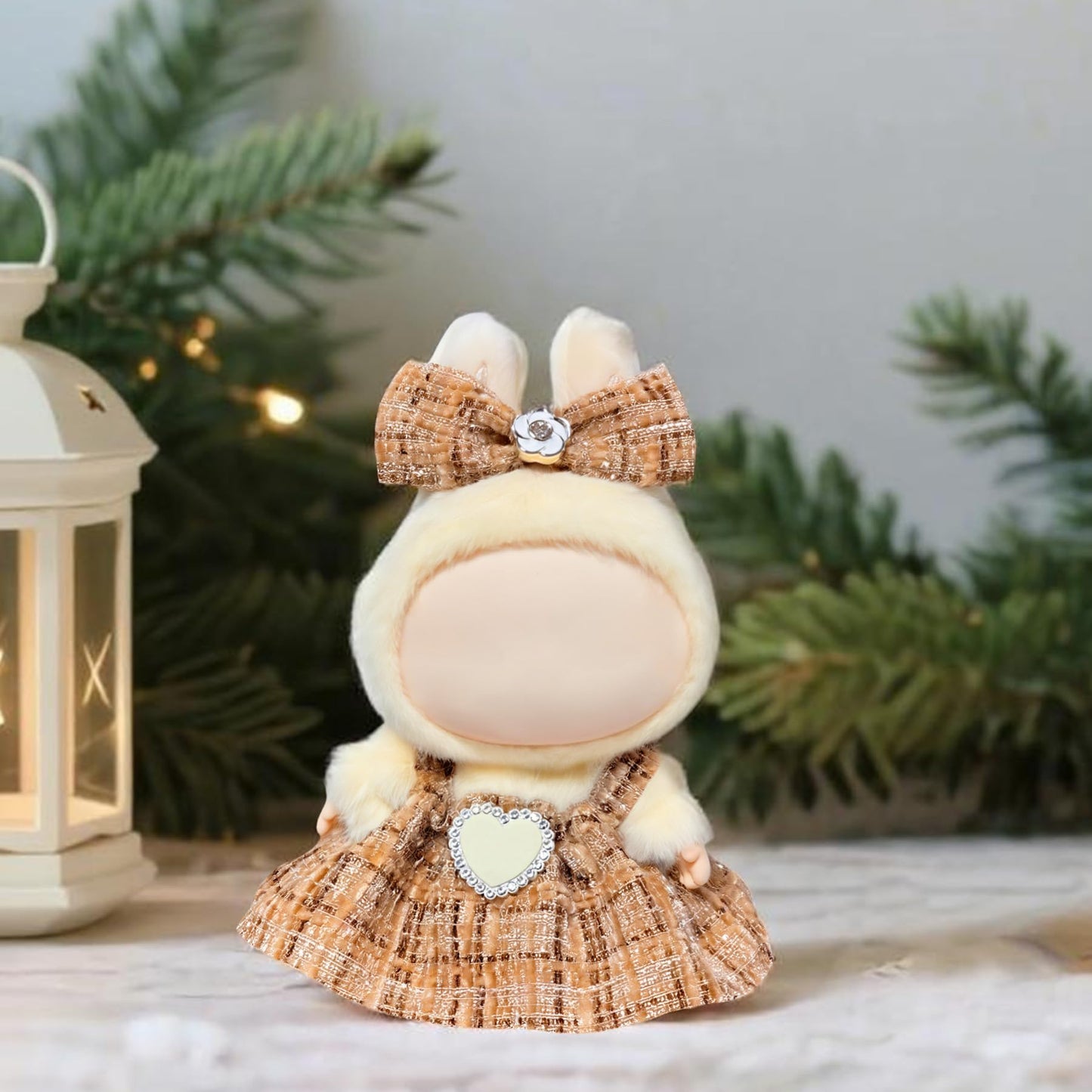 17cm Doll Clothes Set & Outfit Set for 17cm Dolls - enhanced Dresses with Accessories  Doll Clothing Set Replacement (No Doll)  Light Brown