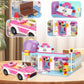 Brick Story Girls Friends Hair Salon Building Kit With 2 Mini People 5 Dolls Hair Creative Girls Friends Sets 358 Pieces With A Pink Convertible Car Stem Building Toys Gifts For Kids Age 6-12 And Up