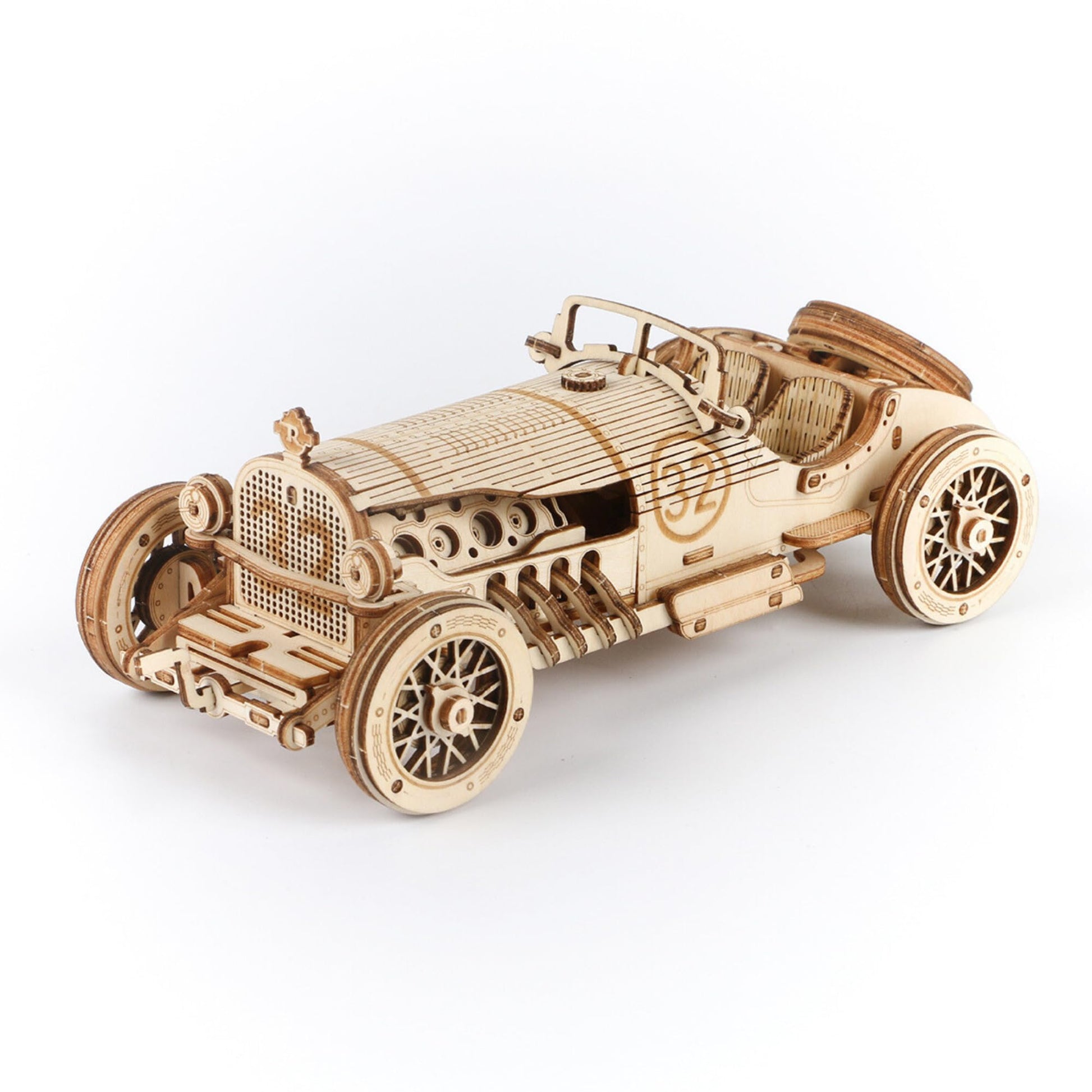 Rokr Model Car Kits Wooden 3D Puzzles Model Building Kits For Adults To Build-Educational Brain Teaser Assembly Model, Desk Decor/Diy Hobbies/Gifts For Teens&Kids (Grand Prix Car)