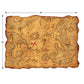 Beistle 4 Piece Plastic Adventure Treasure Maps for Pirate Theme Favors, Birthday Party Games