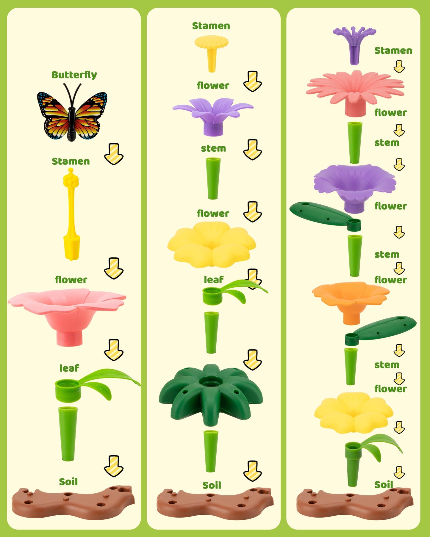 Funsland Flower Garden Building Toys For Girls: 322 Pcs Kids Gardening Kit Set Gifts For 3 4 5 6 7 Year Old Toddler