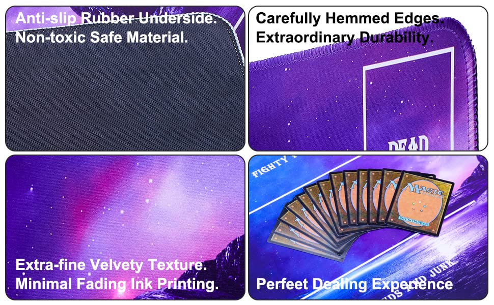 Biouai Playmat For Mtg Magic The Gathering - Stitched Play Mat With Tube Case For Mtg Card Game Playing(Starry Zones)