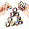 Mboutrising 9Pcs Magnetic Ring Fidget Spinner Toys Set, Newest Camo Fingers Magnet Rings, Adhd Stress Relief Magical Toys For Tr