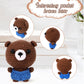 Mini Positive Crochet Bear,3.5 Inch Crochet Stuffed Animal Knitted Bear Funny Pocket Potato Wool Bear Emotional Crochet Doll Toy