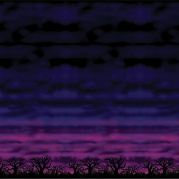 Beistle Company Spooky Sky Backdrop 30'
