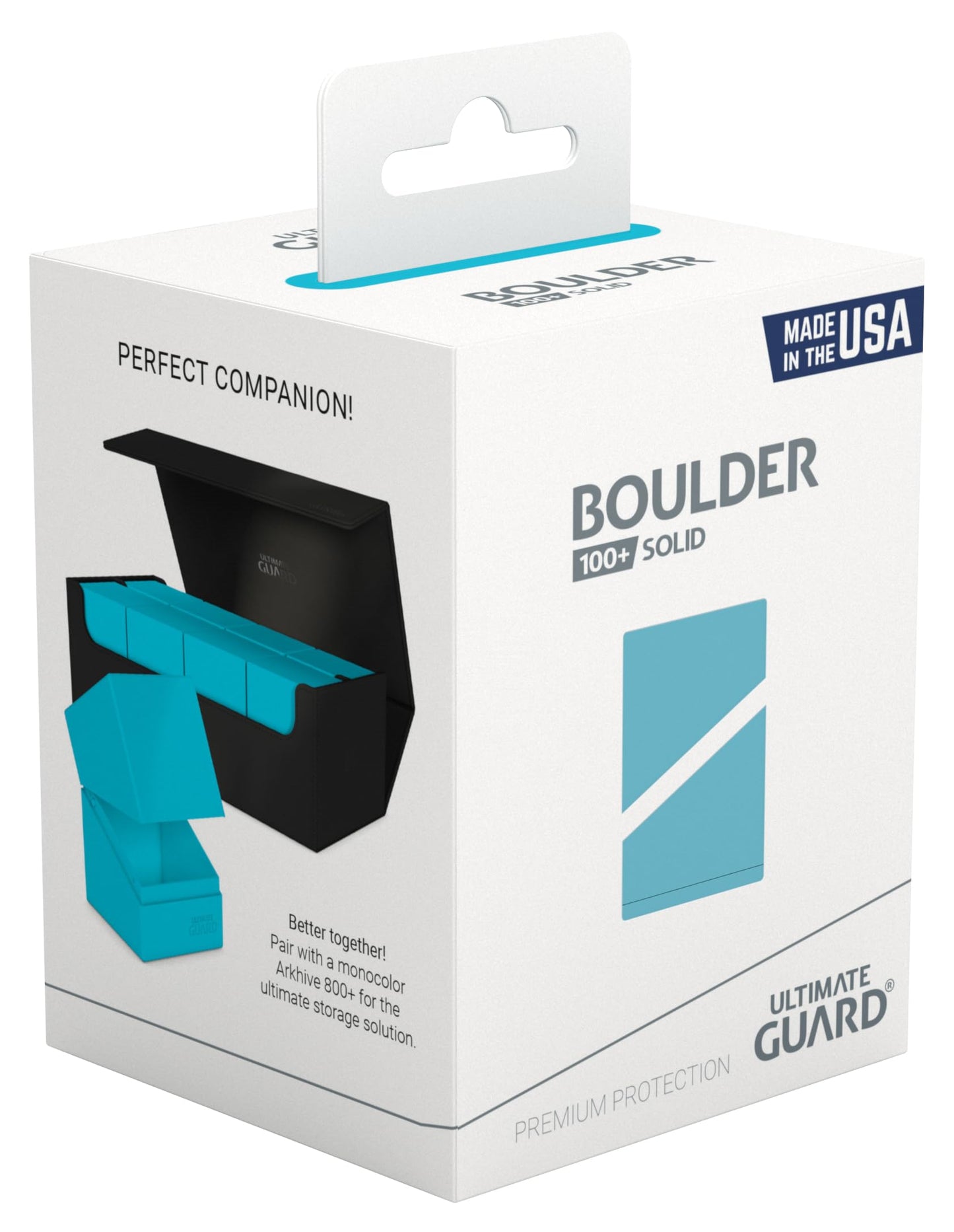 Ultimate Guard Boulder Solid 100+, Deck Case For 100 Double-Sleeved Tcg Cards, Turquoise, Secure & Durable Storage For Trading C