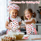 Vanmor Cute Kids Cooking And Baking Sets, 24 Pcs Kids Aprons For Girls Toddler Chef Hat Apron Dress Up Chef Costume, Little Girl
