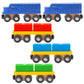 Orbrium 11 Pcs Intermodal Freight Trains Set For Wooden Wood Railway Includes 2 Diesel Engines, 3 Container Flat Cars, 6 Shipping Containers Compatible With Thomas, Brio, Chuggington, Melissa And Doug