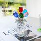 H&D HYALINE & DORA Crystal Rose Figurine - Multicolor Flower Gift for Women - Wedding Collectible with Gift Box