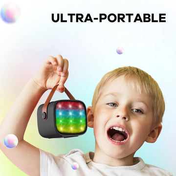 Yll Mini Karaoke Machine For Kids, Portable Bluetooth Speaker With Wireless Microphone, Easter Birthday Toys Gifts For Boys 3 4 5 6 7 8 9 10 11 12 + Years Old Party Family School Home (Black 1 Mic)