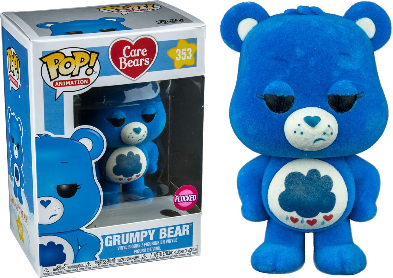 Funko Pop! Animation Grumpy Bear Flocked Vinyl Figure #353 - Box Lunch Exclusive - Standard Size - Blue
