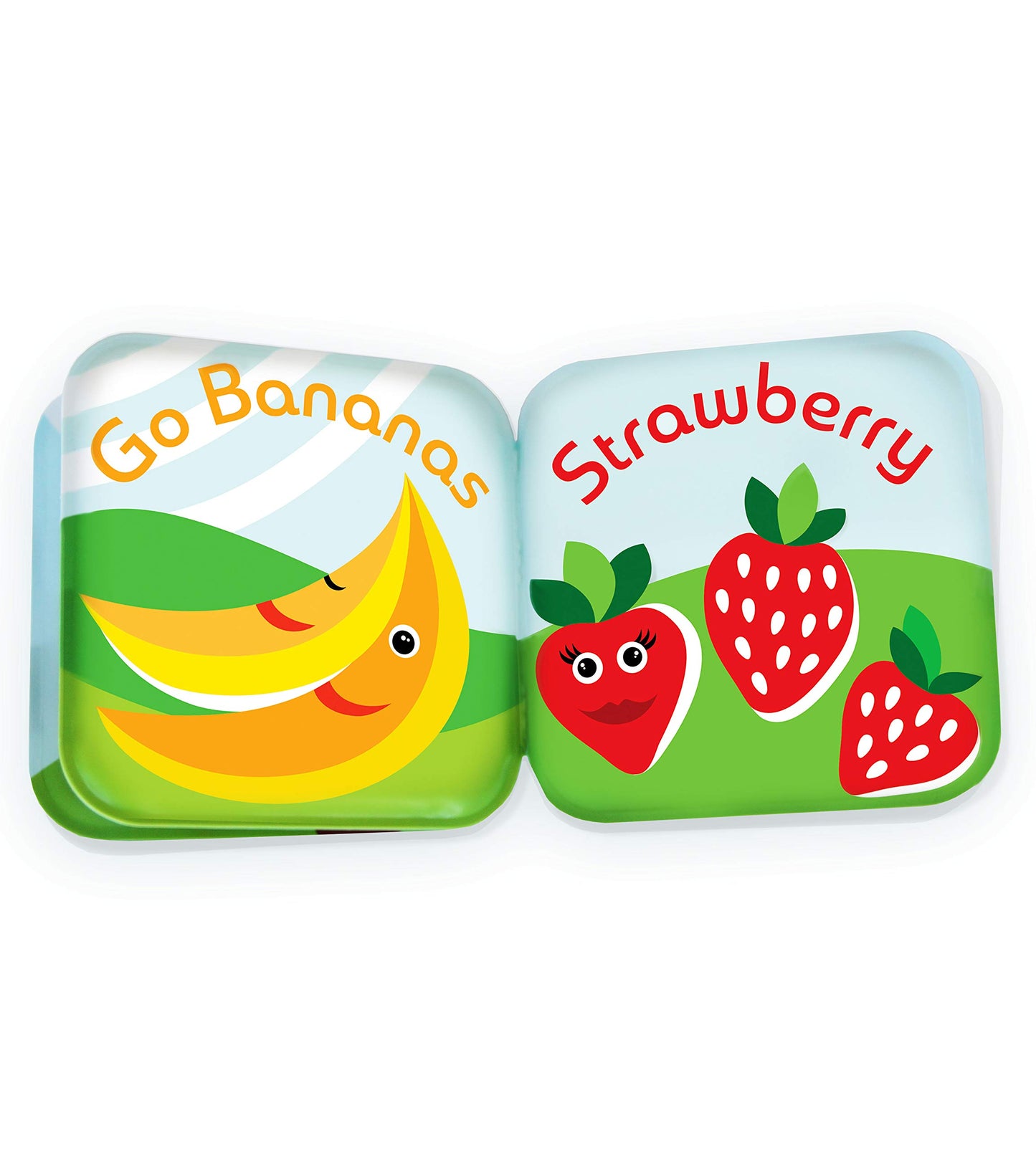 BabyBibi Floating Baby Bath Books - Waterproof, Mold-Free Toys, Small Size, Set of 2 (Fruits & Sea Animals)