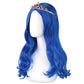 Puluru Evie Wig Descendants 3 Costumes For Girls Kids Wigs Girls Cosplay Wig With Crown For Halloween Costumes And Party (Blue)
