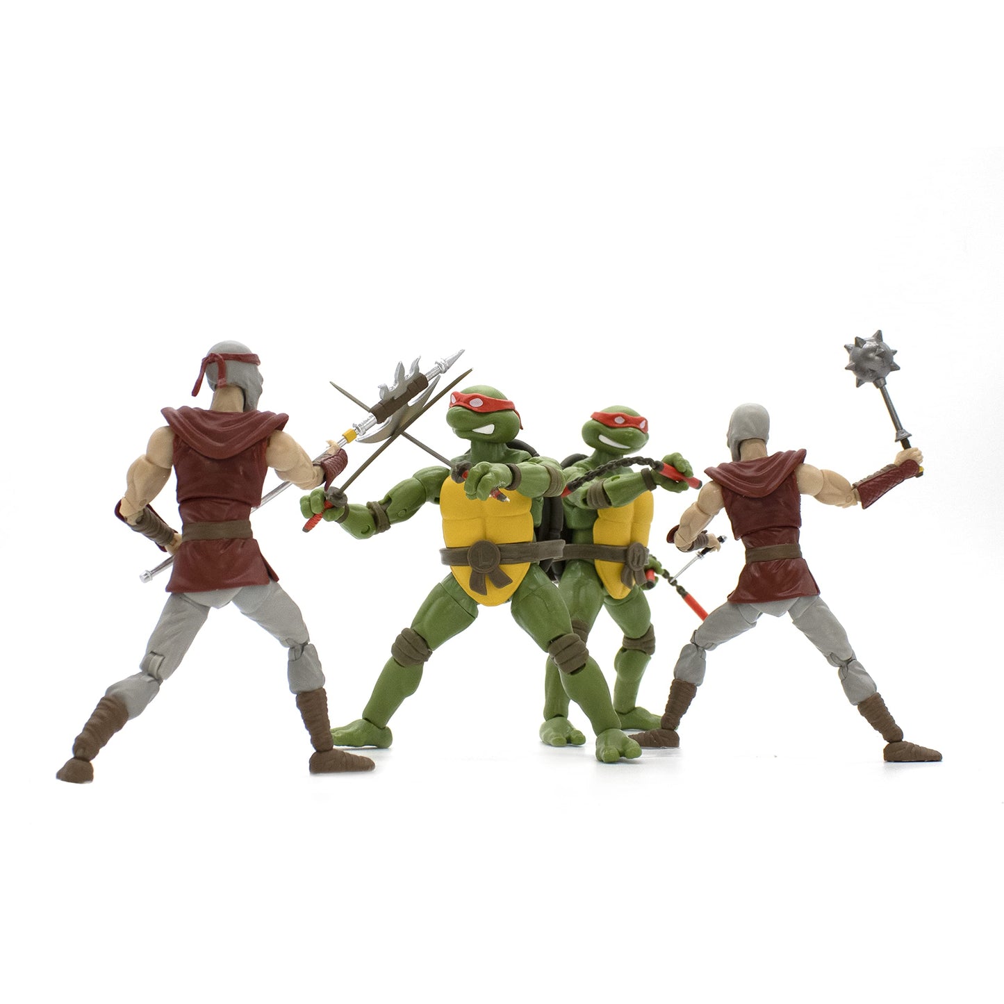 THE LOYAL SUBJECTS Teenage Mutant Ninja Turtles BST AXN Foot Soldiers and Michelangelo + Leonardo Comic Inspired Combo 4-Pack - Diamond PX 40th Anniversary limited availability (BATMNTMRG4PK02)
