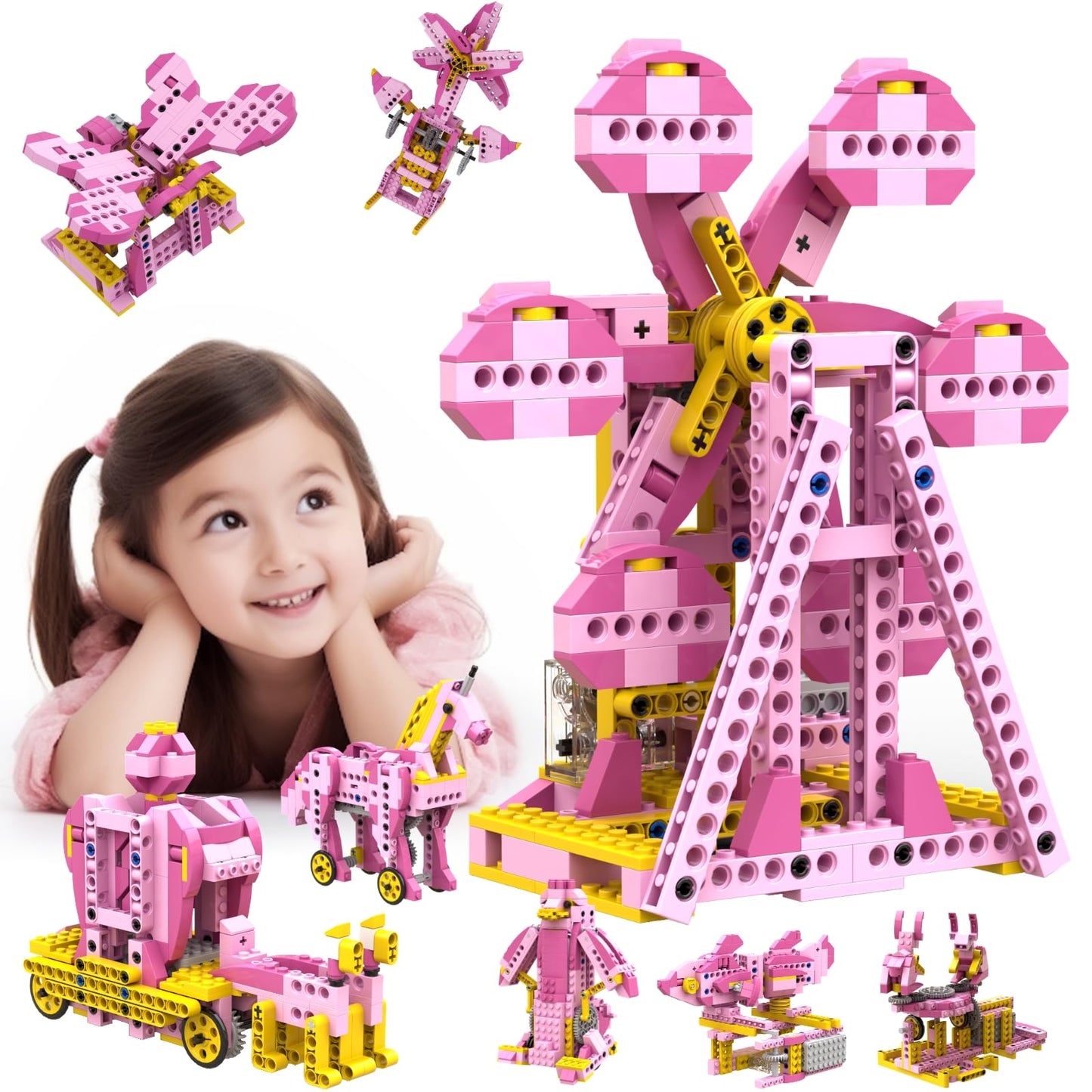 Apitor 298Pcs Stem Toys For Girls, 8-In-1 Electric Motor Robotic Science Kits, Stem Kits For Kids Age 8-10, Educational Craft Building Toys, Birthday Gifts For Boys Girls 6 7 8 9 10 11 12 Year Old