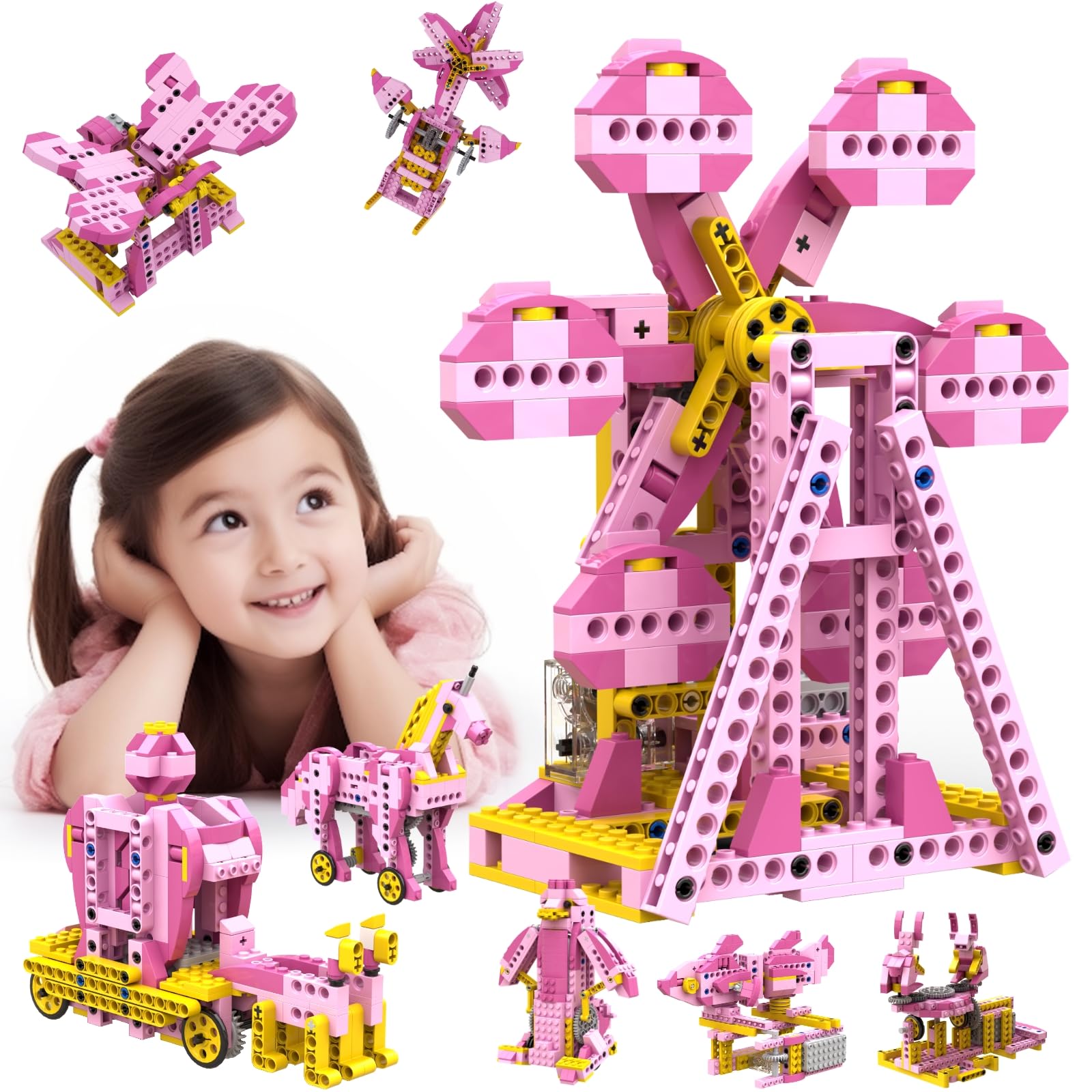 Apitor 298Pcs Stem Toys For Girls, 8-In-1 Electric Motor Robotic Science Kits, Stem Kits For Kids Age 8-10, Educational Craft Building Toys, Birthday Gifts For Boys Girls 6 7 8 9 10 11 12 Year Old
