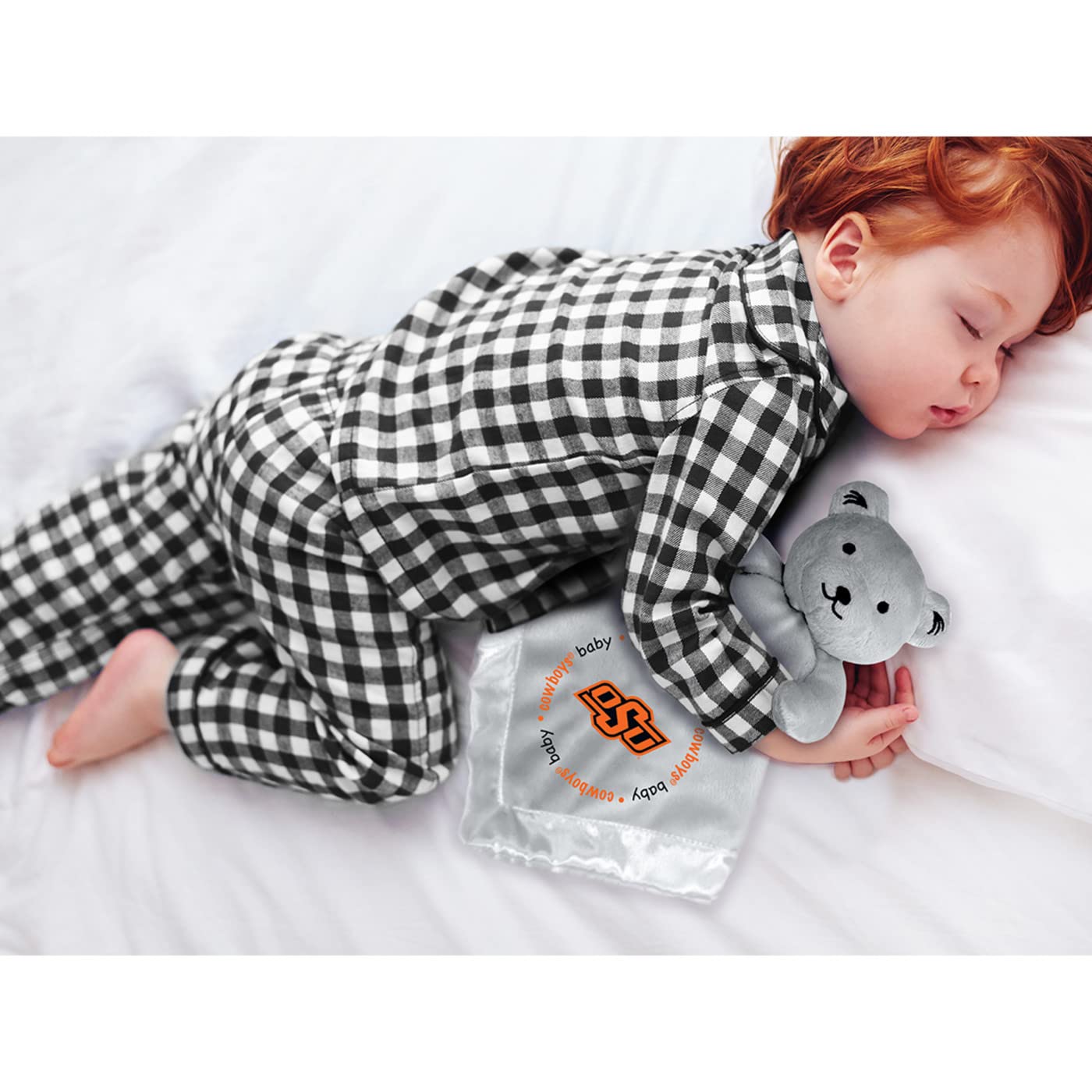Baby Fanatic NCAA Oklahoma State Cowboys Security Bear Blanket  One Size  Gray