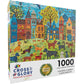 Cross & Glory - Colorful Canines: A Dog Park Day - 1000 Piece Folk Art Style Jigsaw Puzzle For Adults | Vibrant City Scene With Playful Pups | Perfect For Dog Lovers