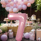 Suwen 40 Inch Pink Large 7 Number Balloons Big Foil Helium Number Balloons 0-9 Jumbo Happy 7Th Mylar Birthday Party Decorations
