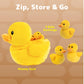 Prextex Plush Duck Toys Stuffed Animal With 5 Ducks Baby Stuffed Animals - Big Duck Zippers 5 Little Plush Baby Ducklings - Duck