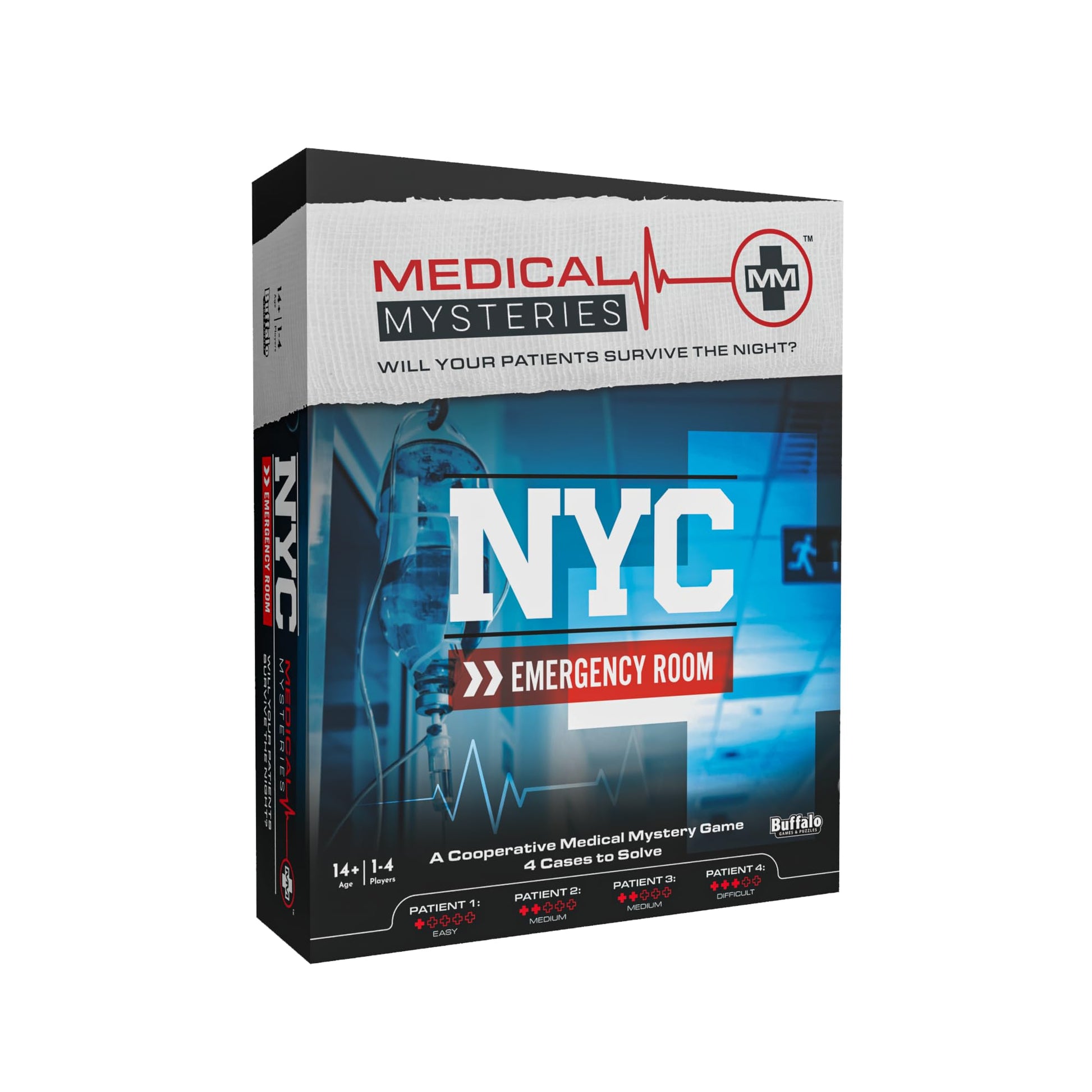 Buffalo Games - Medical Mysteries: NYC Emergency Room - New Game Night Staple - Escape Room - Cooperative Strategy - mature-themed Party Game - Ages 14 and Up