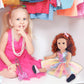 Zita Element 18 Inch American Doll With Doll Clothes And Accessories Including 18 Inch Doll Rainbow Dress Bow Bag Shoes Hairpin Necklace For Kids