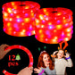 Red 12 Pack Light Up Party Favors Supplies,Bulk Glow Sticks Bracelet,Necklace Accessories for Kids,Birthday Return Gifts Treats,