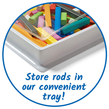 Hand2Mind Plastic Cuisenaire Rods With Trays, Math Manipulatives, Montessori Math Rods, Math Counters, Math Blocks, Counting Blocks, Montessori Math, Fraction Bars, Number Rods (Set Of 6)
