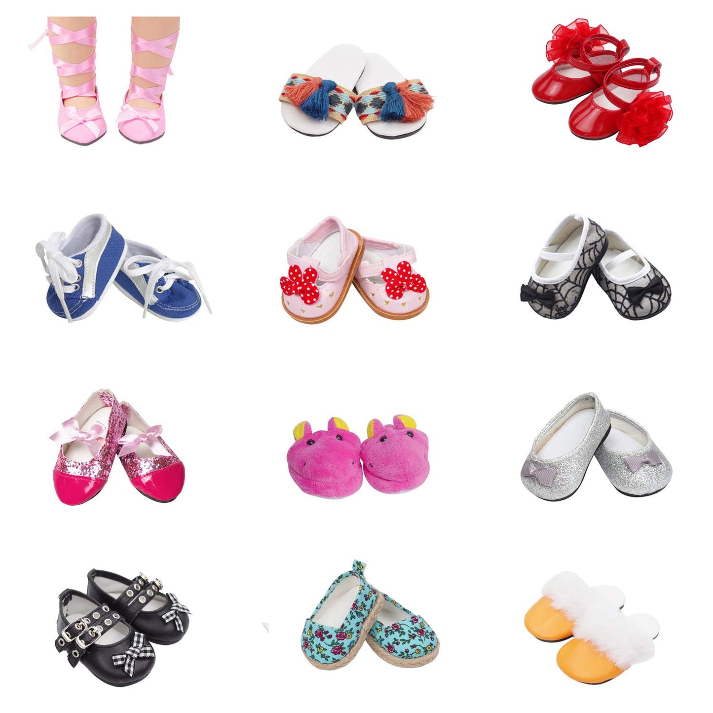 Etistta 6 Pairs Of Doll Shoes 2 Pairs Of Socks Fits For 18 Inch Doll Shoes American Dolls Accessories