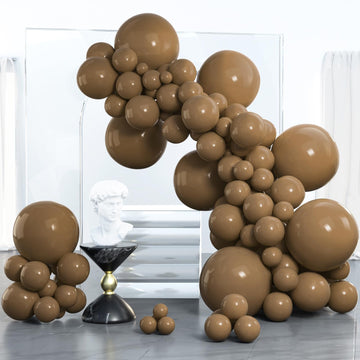 Partywoo Coffee Brown Balloons, 100 Pcs Boho Brown Balloons Different Sizes Pack Of 18 Inch 12 Inch 10 Inch 5 Inch Brown Balloons For Balloon Garland Or Balloon Arch As Party Decorations, Brown-F09