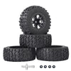 RC Station 12mm Hex RC Wheels and Tires 4PCS 1/10 Scale RC Short Course Truck Tires for 4x4 2WD Traxxas Slash Arrma Senton Tires