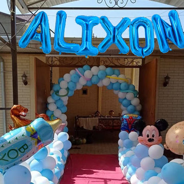 Toniful 40 Inch Large Blue Letter O Balloons Giant Alphabet Letter Balloons,Foil Mylar Big Balloons For Birthday Party Anniversa