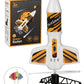 SainSmart Jr. Motorized Rocket Launcher - Air Rocket Toy, 200 ft Range, Parachute, White, 5"L x 10"H