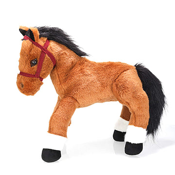 Plushland 14 Inches Soft Brown And Black Horse Stuffed Animal Toy Gift For Baby Boys Girl Holidays Birthday Christmas Halloween Thanksgiving Back To School Adhd Autism Handmade Present Sleep Companion