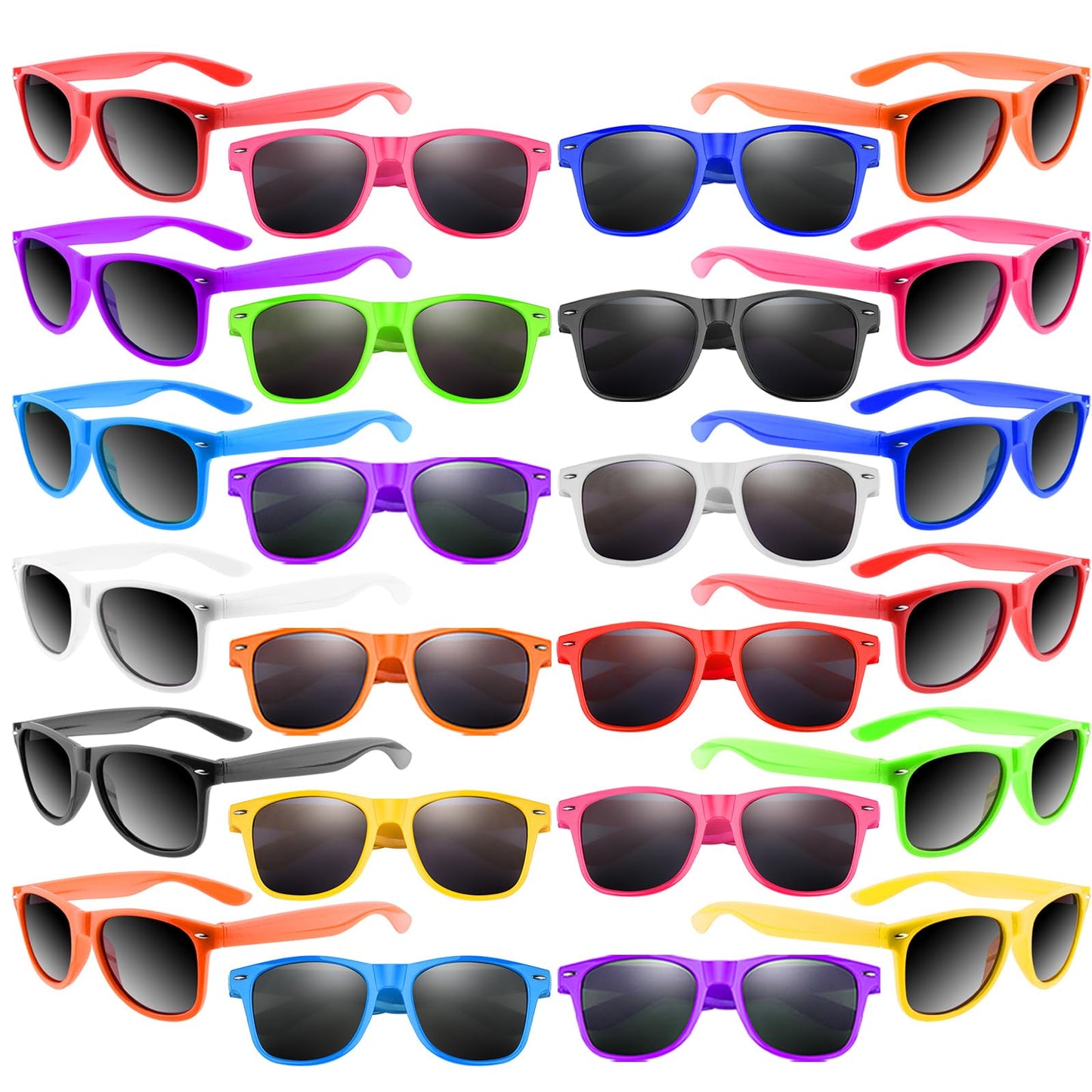 Bouiexye 20 Pack Neon Sunglasses Party Favors for Birthday Party Summer Beach Pool Party Supplies
