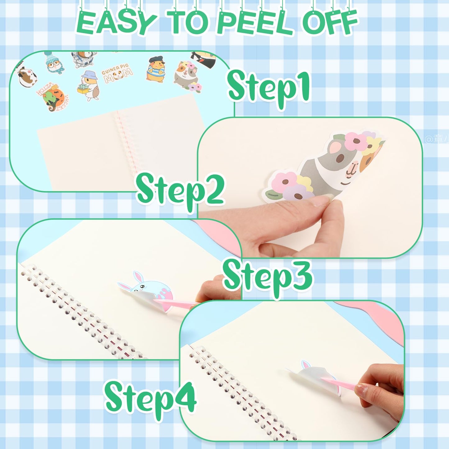 4 Pieces Sticker Collecting Book Album Reusable Sticker Book With A Plastic Spatula And Tweezer A5 Size 8.3'' X 5.8'' Christmas