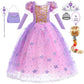 Luzlen Little Girls Princess Costume Rapunzel Dress For Kids Carnival Halloween Party Christmas Fancy Purple Dress, 7-8 Years(Label 150)