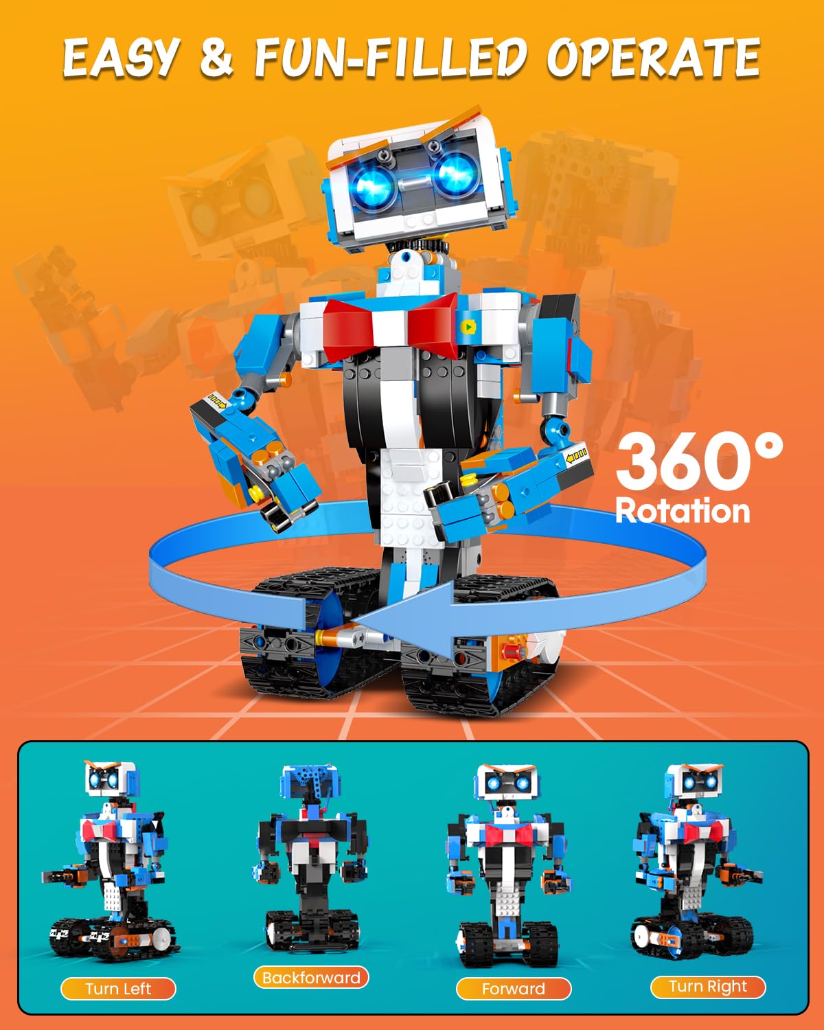 Stem Robot Toys Building Kits, Aukfa Building Toys For Boys Age 8-12, App & Remote Control Blocks Engineering Science Learning Educational Coding Diy Stem Projects Robot Gifts For Boys & Girls(635Pcs)