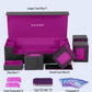 UAONO Card Storage Box for Trading Cards  5 in 1 Card Deck Case with 4 Pcs Small Commander Deck Box  Large Card Box for MTG/TCG/PTCG Magic Sports Cards Game Playmat (Black  Purple)