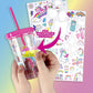 Fashion Angels Rainbow Unicorn Tumbler Design Kit - 100 Waterproof Stickers - BPA Free - Customizable - 16oz - Ages 8+ - Model 12634