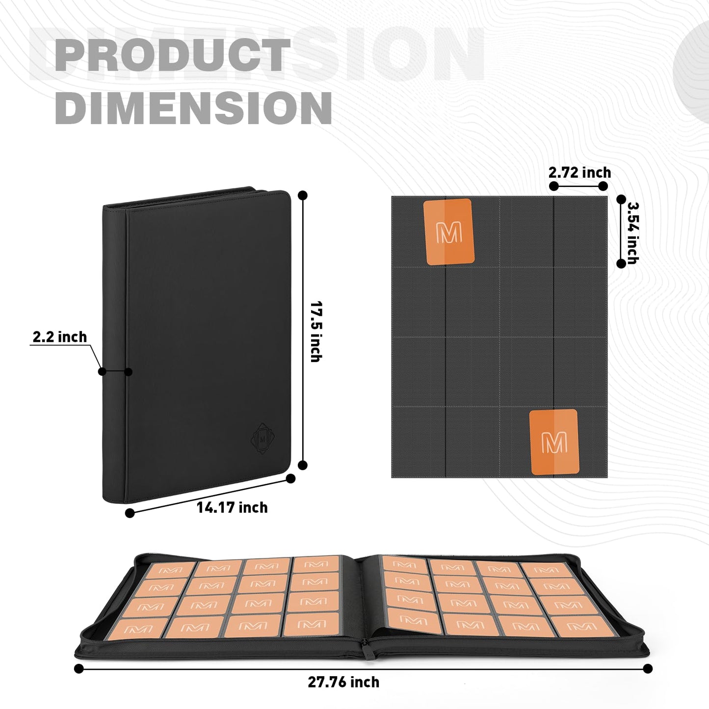 enhanced Card Binder 16 Pocket Trading Card Binder Holds up to 1000+Cards Sturdy Card Collection Album  Card Holder Folders for MTG  TCG  Game Cards & Sports Cards