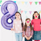 40 Inch Giant Purple Number 8 Balloon, Helium Mylar Foil Number Balloons For Birthday Party, 8Th Birthday Decorations For Kids,