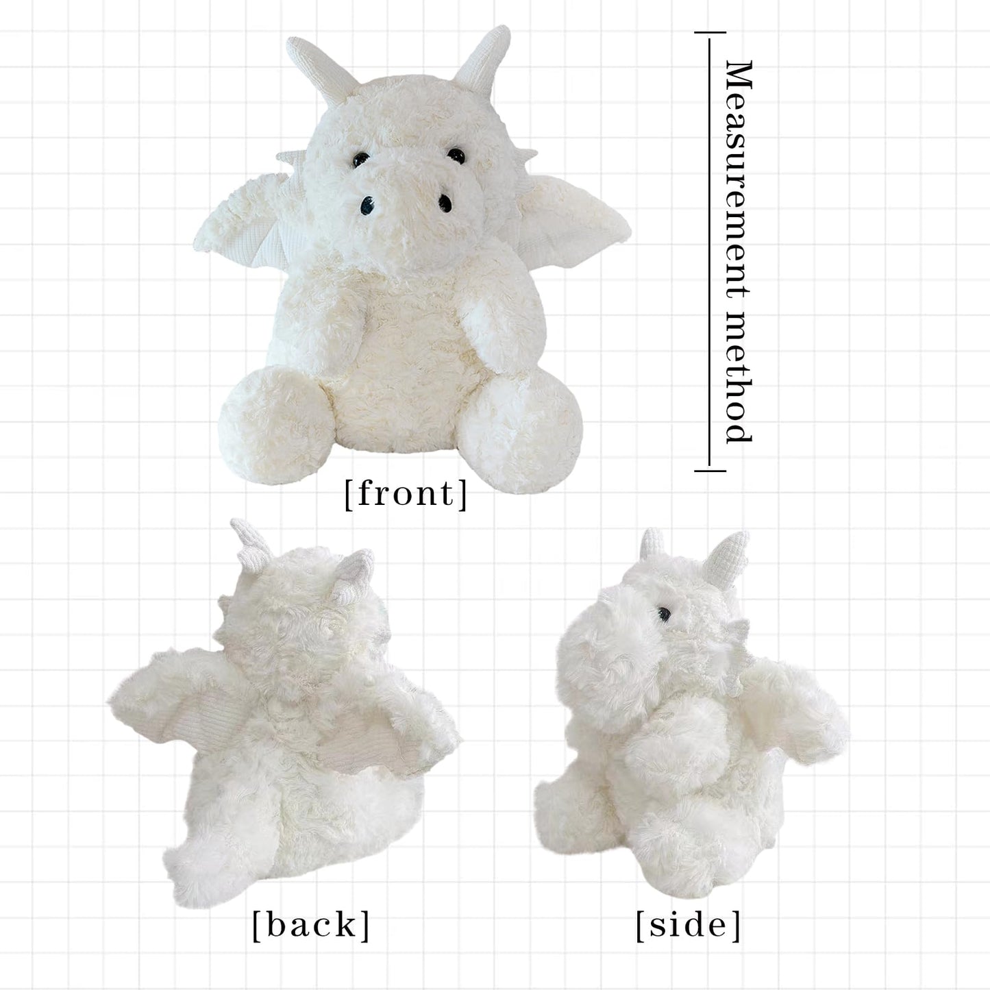 SUSULF Little Flying Dragon - Cute Stuffed Animal Plush Toy - Adorable Soft Dragons Toy Plushies and Gifts - Perfect Present for Kids (White 16.53in/42cm)